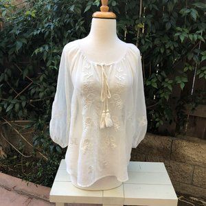 Skies are Blue Anthropologie Boho Peasant Blouse S